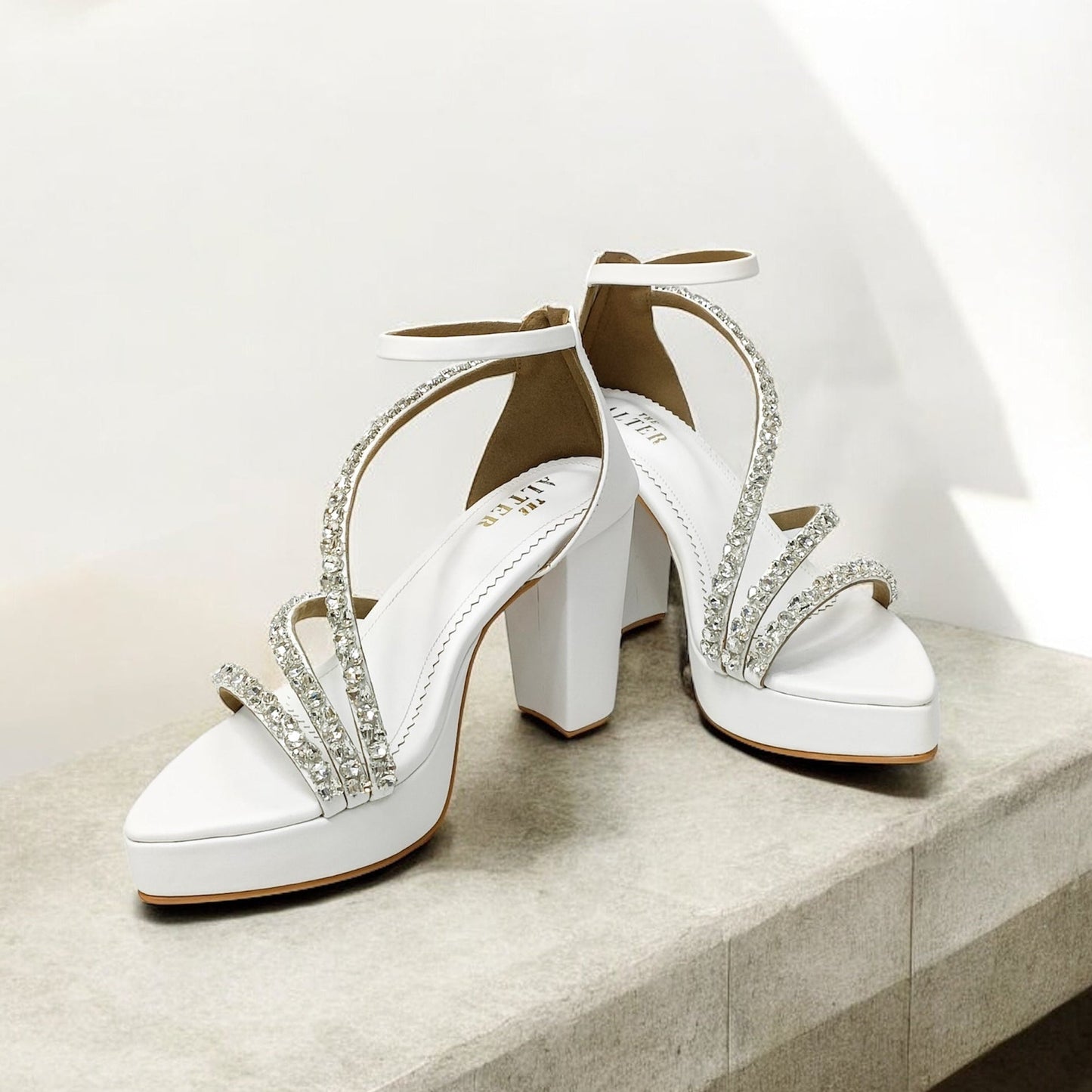 Kiara Embellished Platform Block Heels