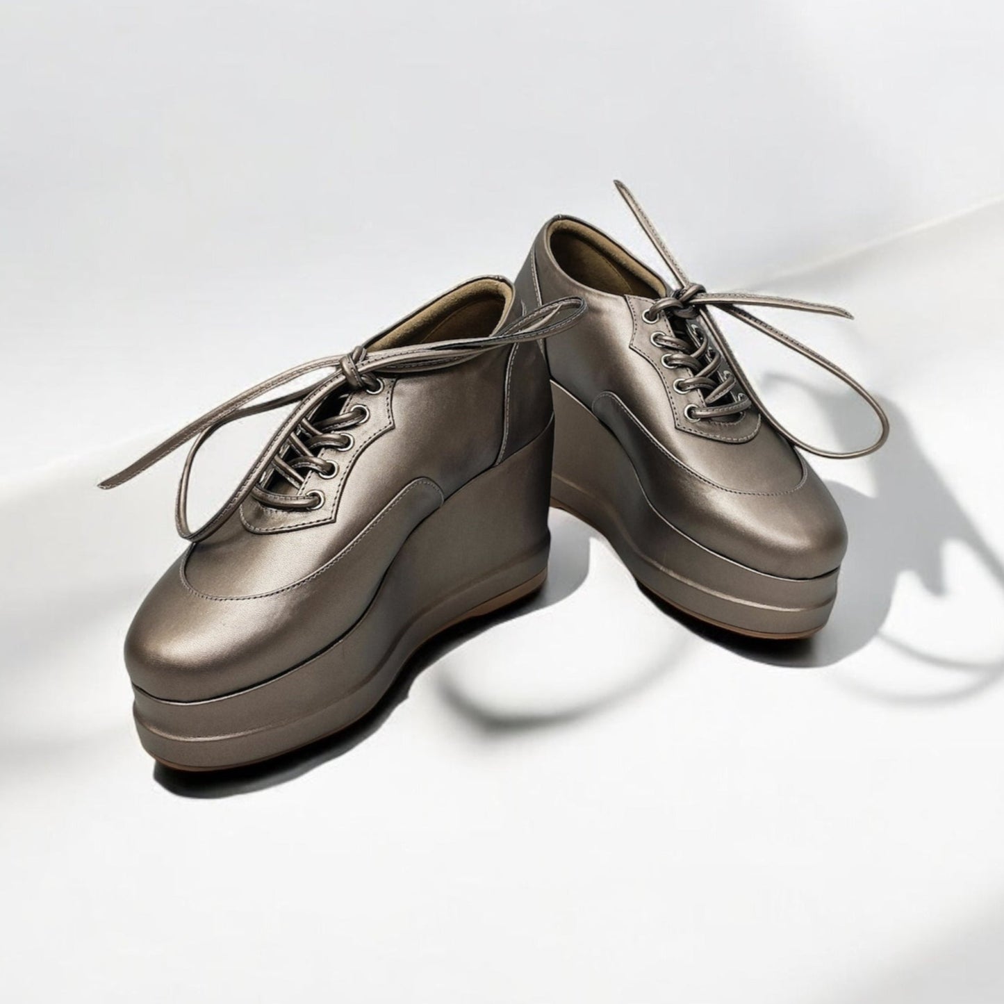 Gunmetal Platform Sneakers