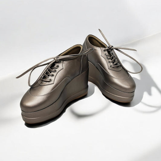 Gunmetal Platform Sneakers