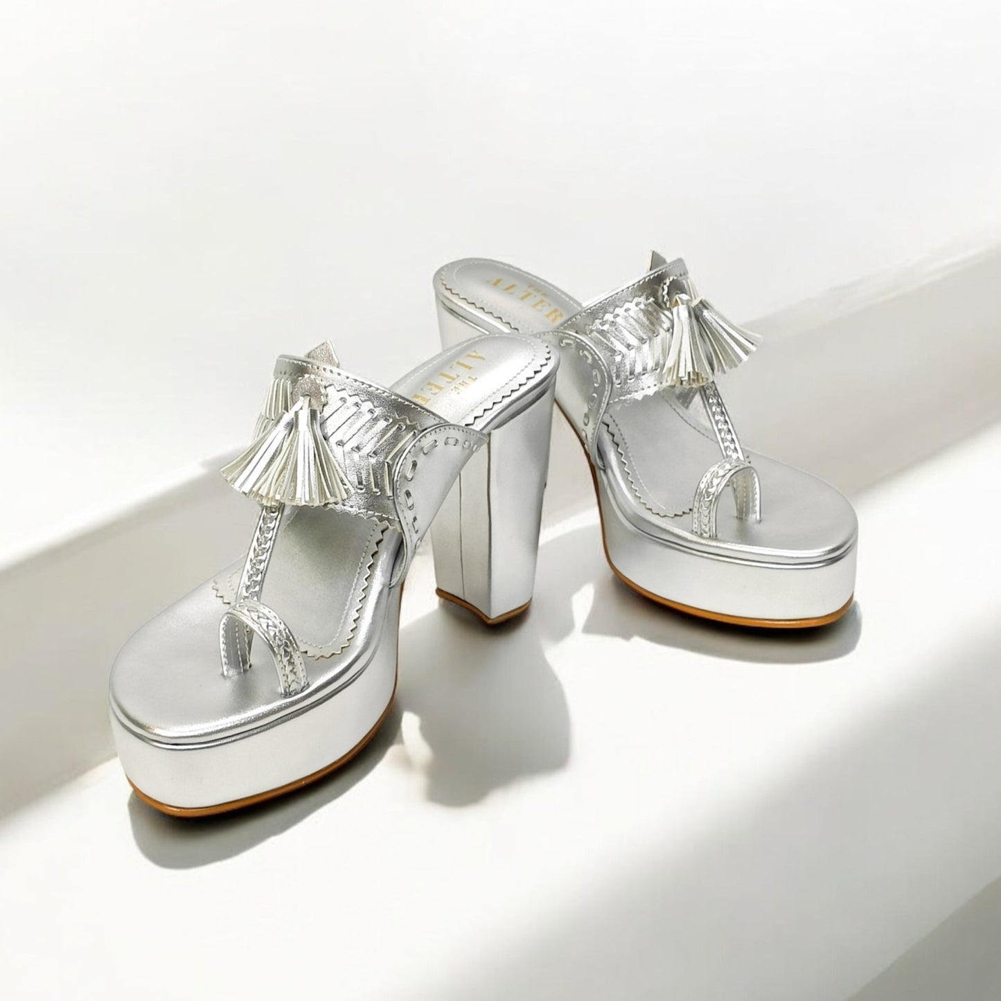 Tassel Kohla Platform Block Heels