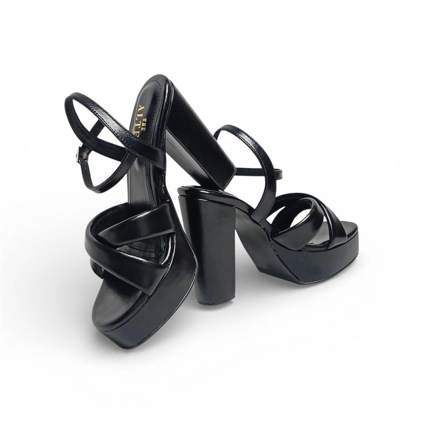 Criss Cross Platform Block Heels