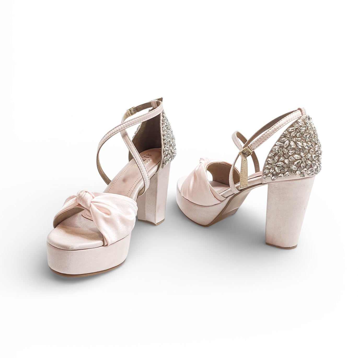 Claire Embellished Platform block heels