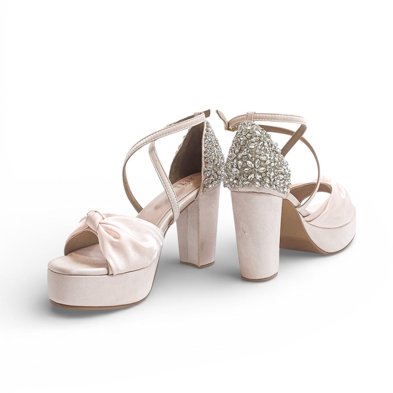 Claire Embellished Platform block heels