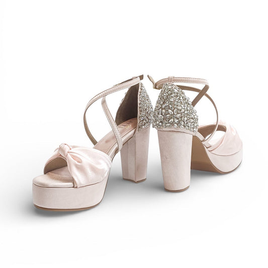 Claire Embellished Platform block heels