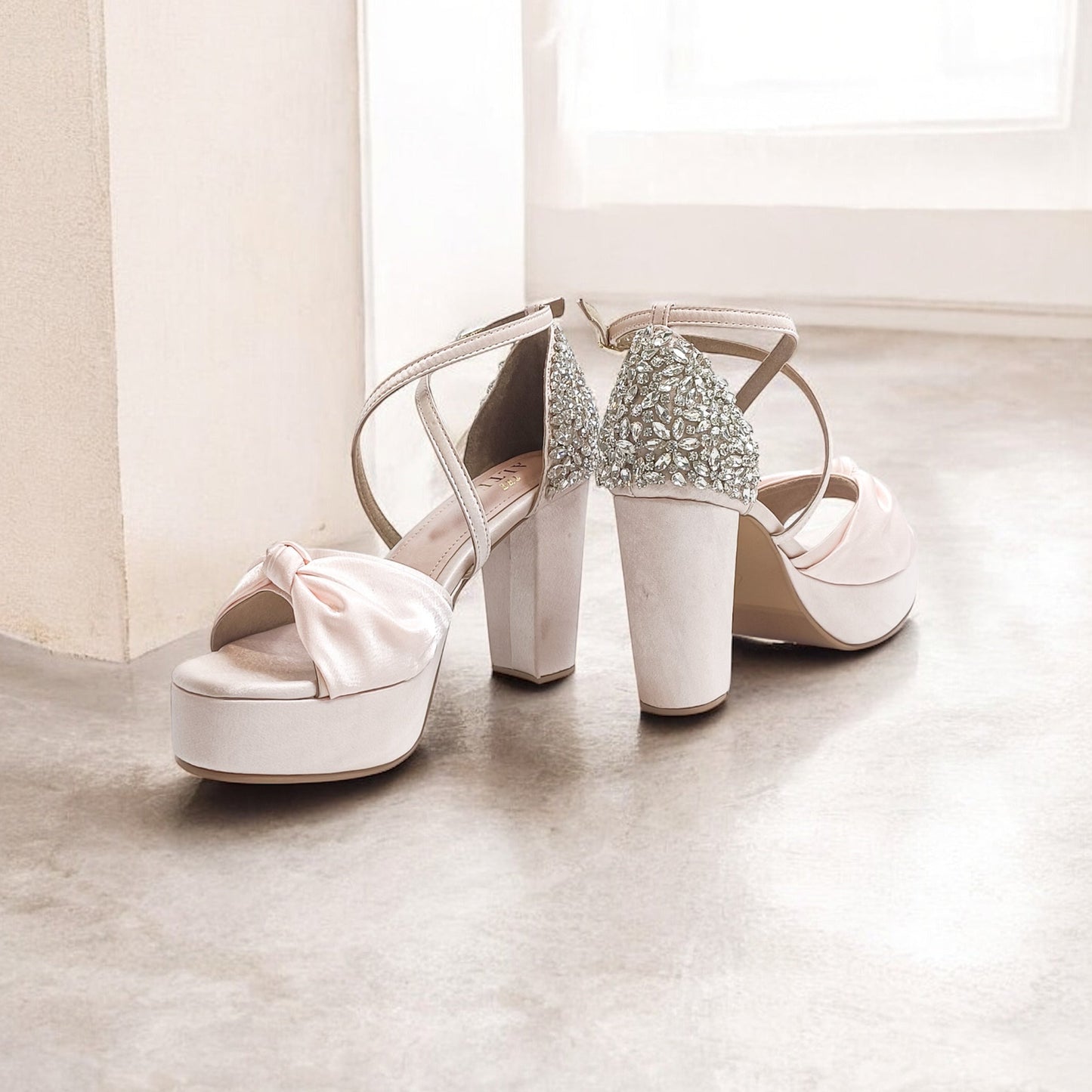 Claire Embellished Platform block heels