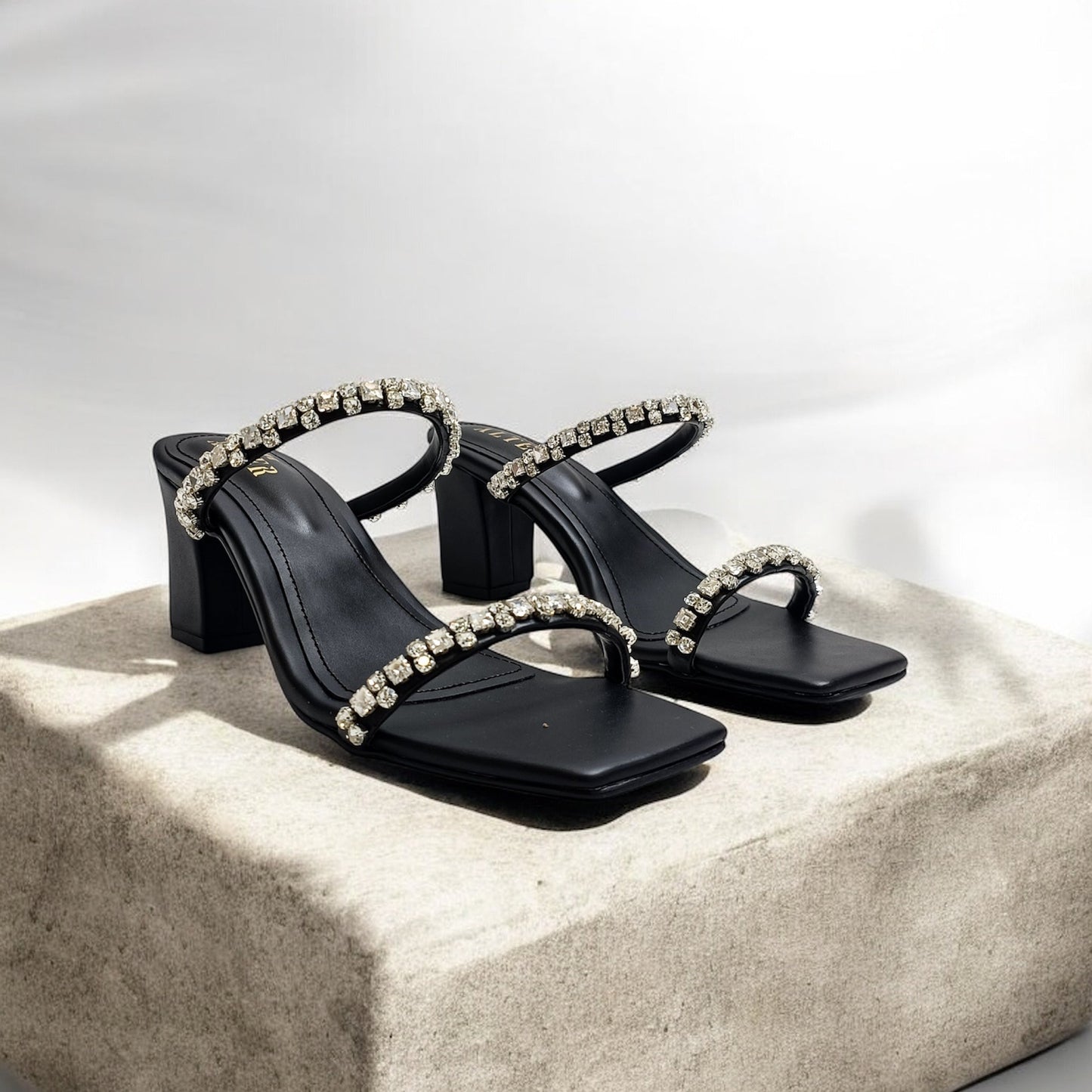 Alina Embellished Block Heels