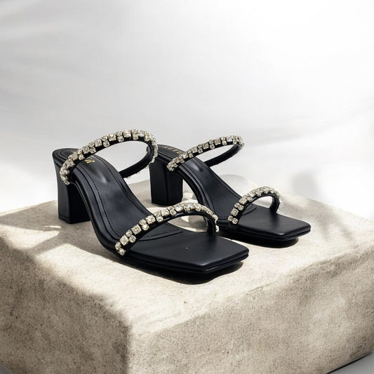 Alina Embellished Block Heels