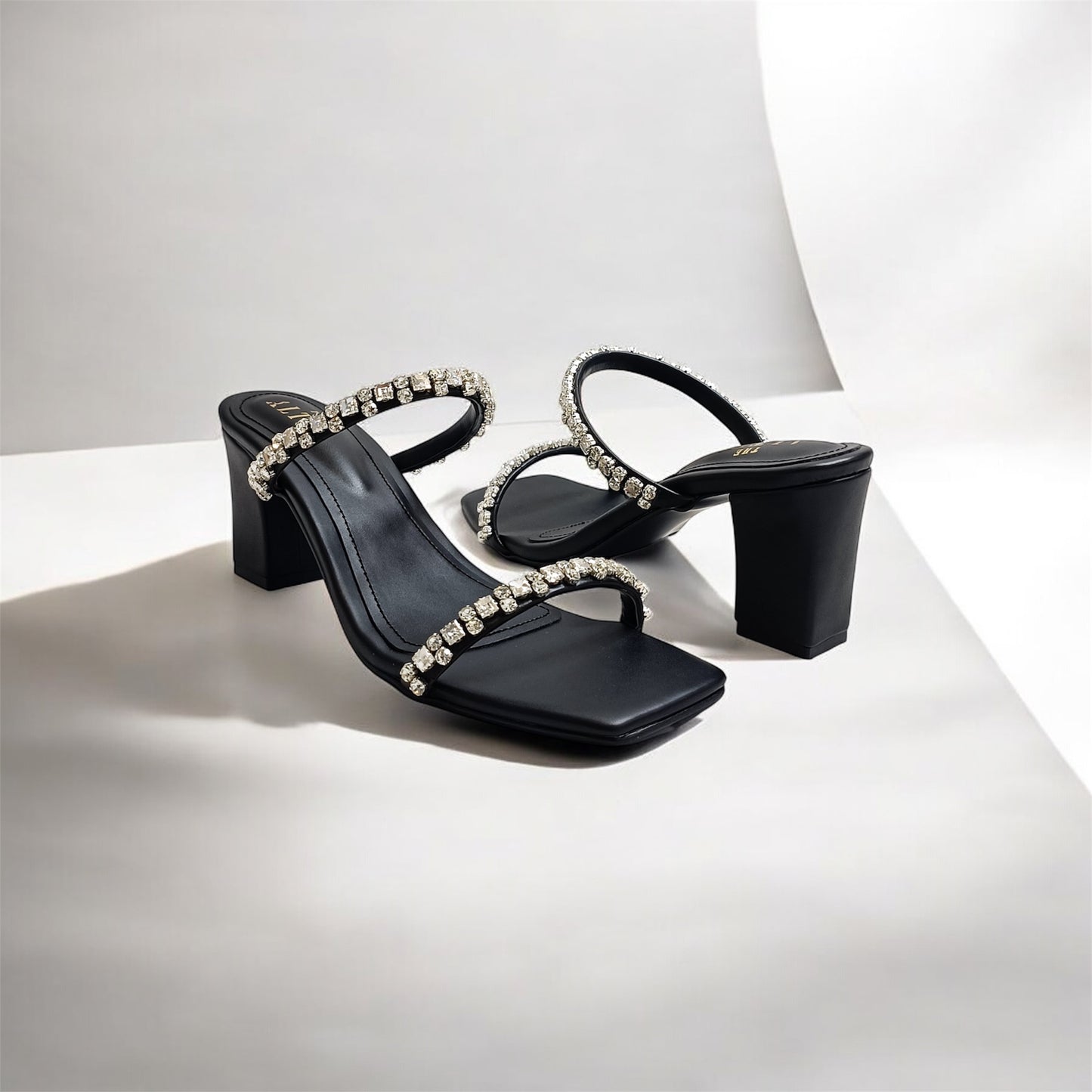 Alina Embellished Block Heels