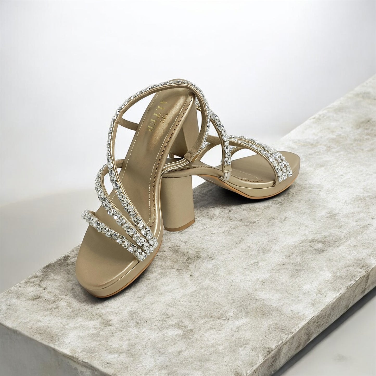 Kiara Embellished Platform Block heels
