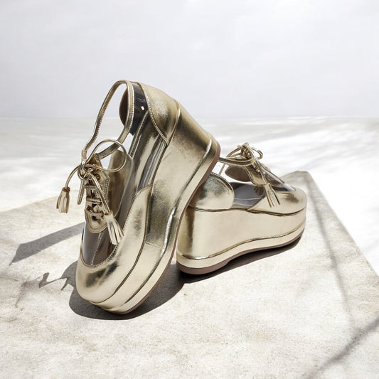 Gold Clear Platform Sneakers