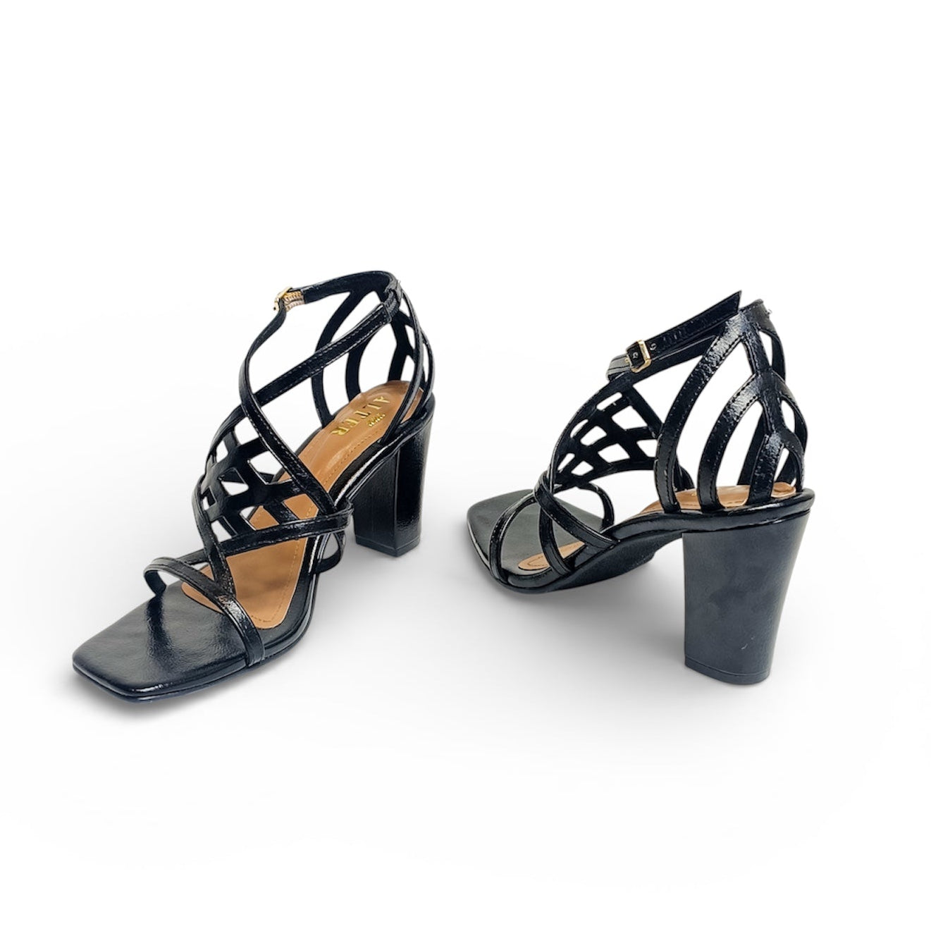 Trixie Cutwork Strappy Block Heels