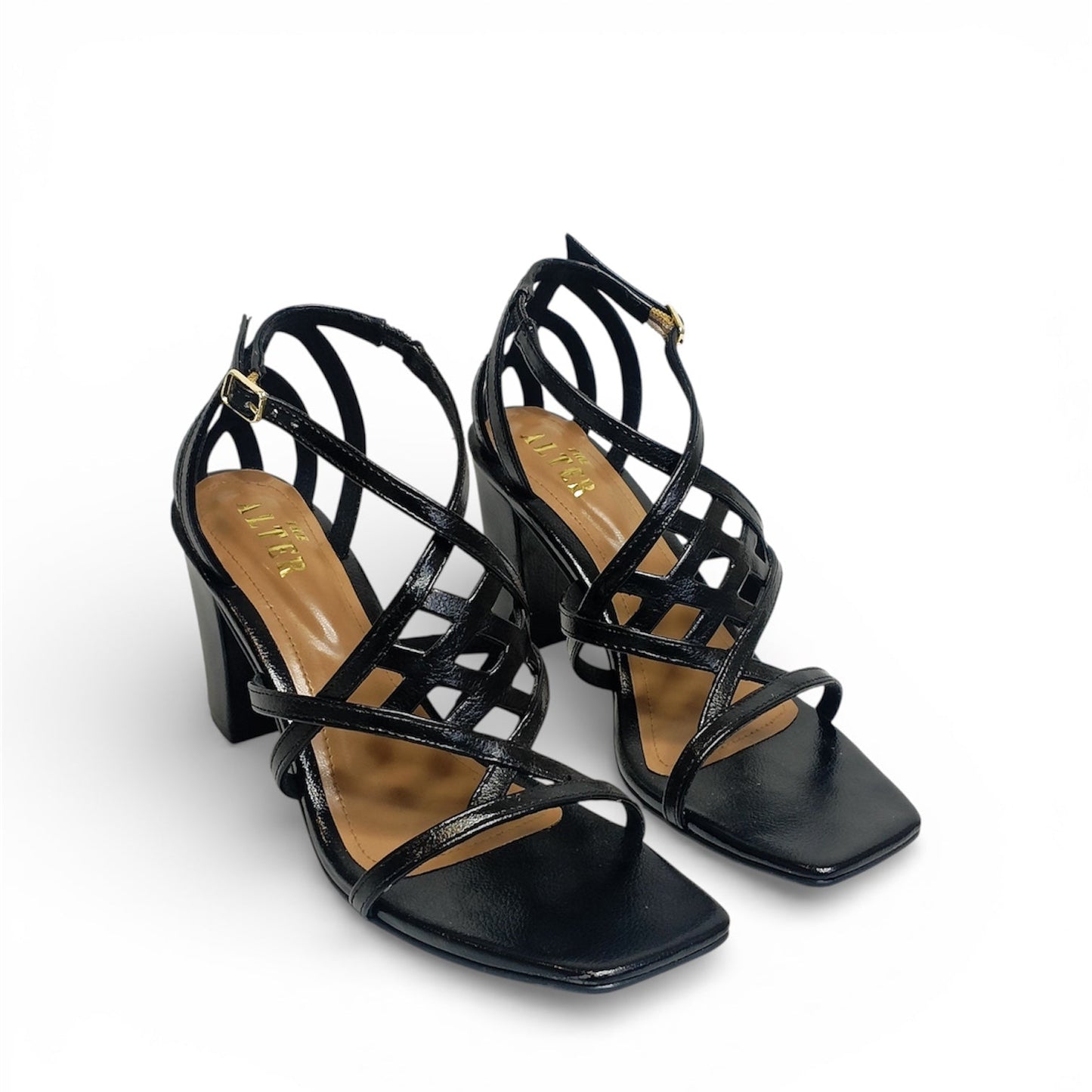 Trixie Cutwork Strappy Block Heels