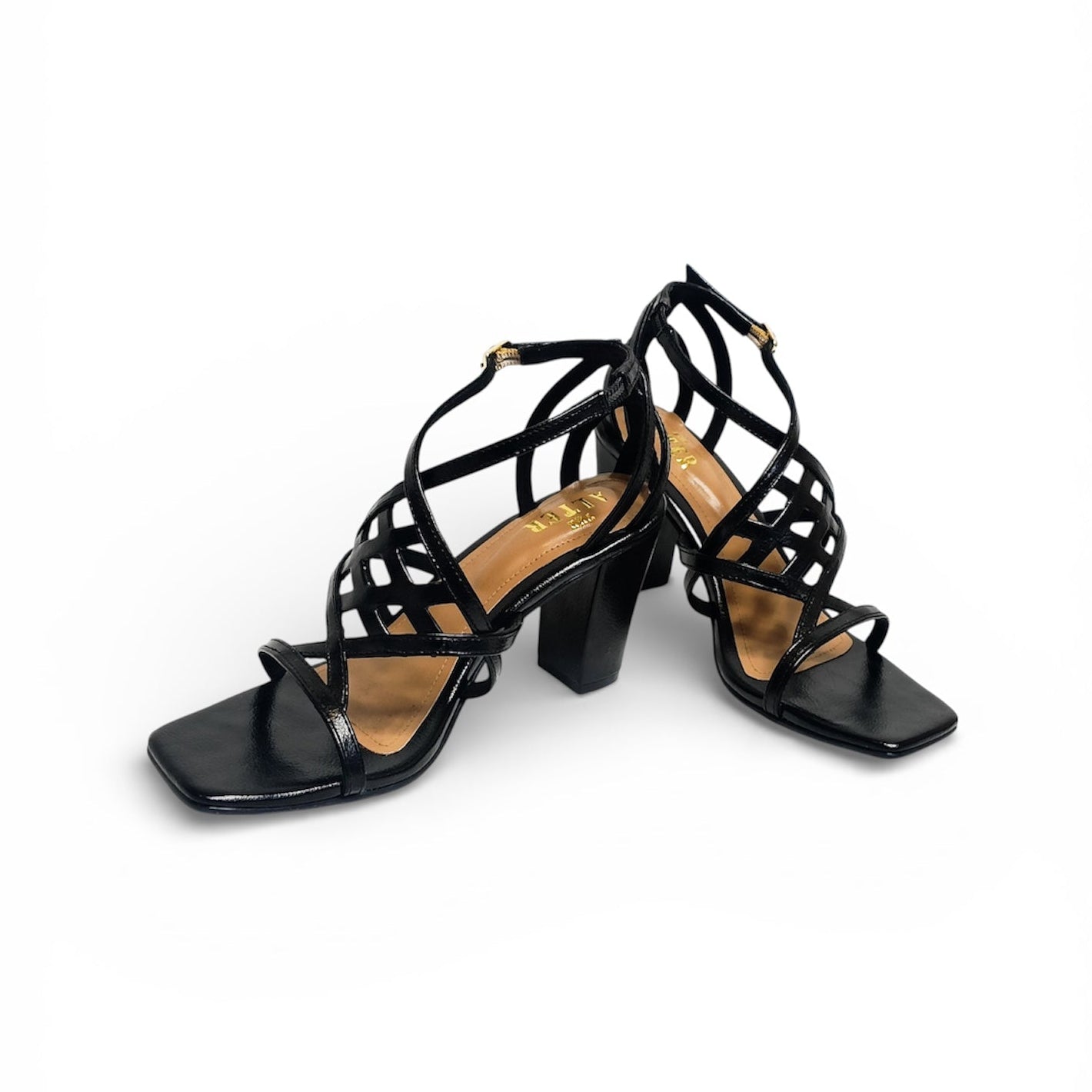 Trixie Cutwork Strappy Block Heels