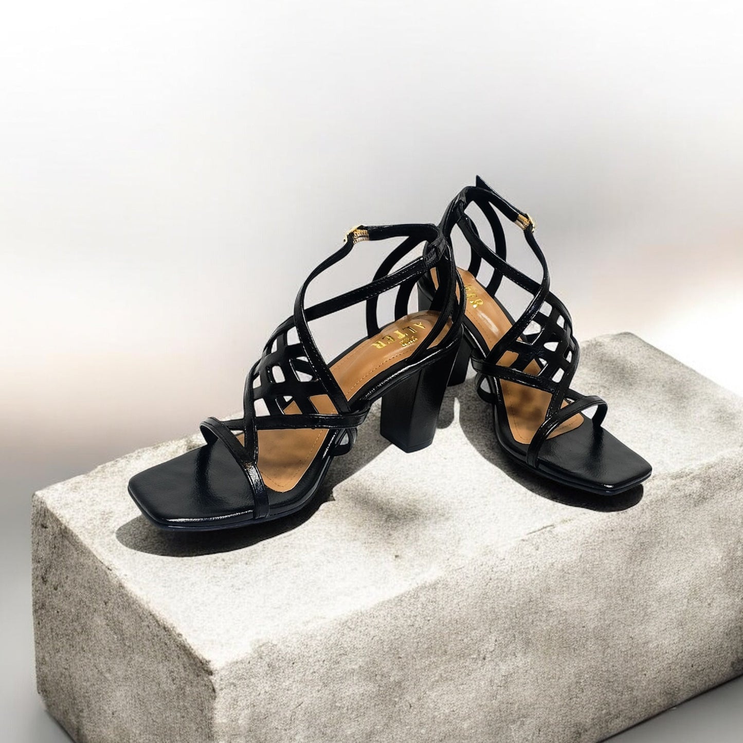 Trixie Cutwork Strappy Block Heels