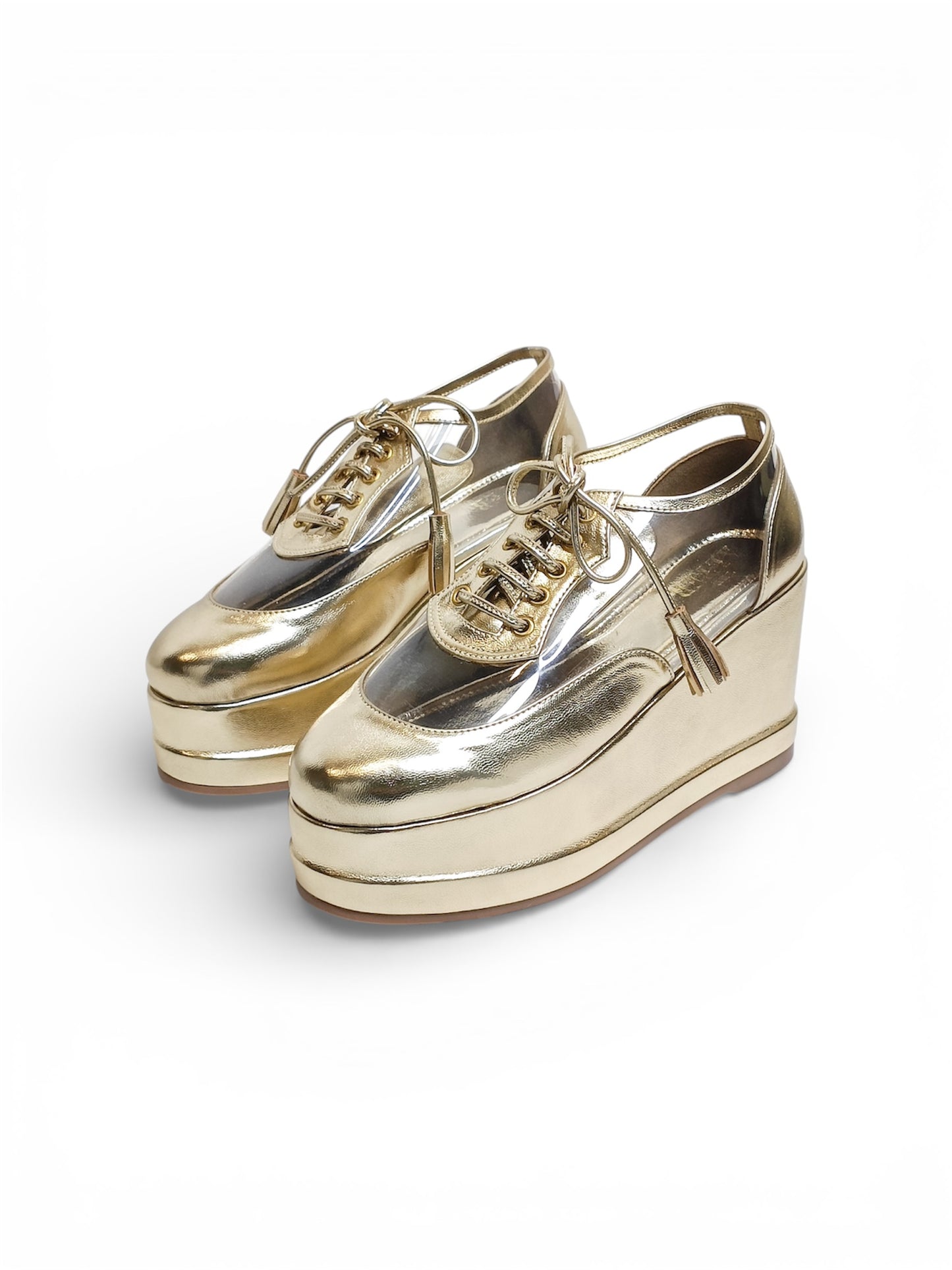 Gold Clear Platform Sneakers