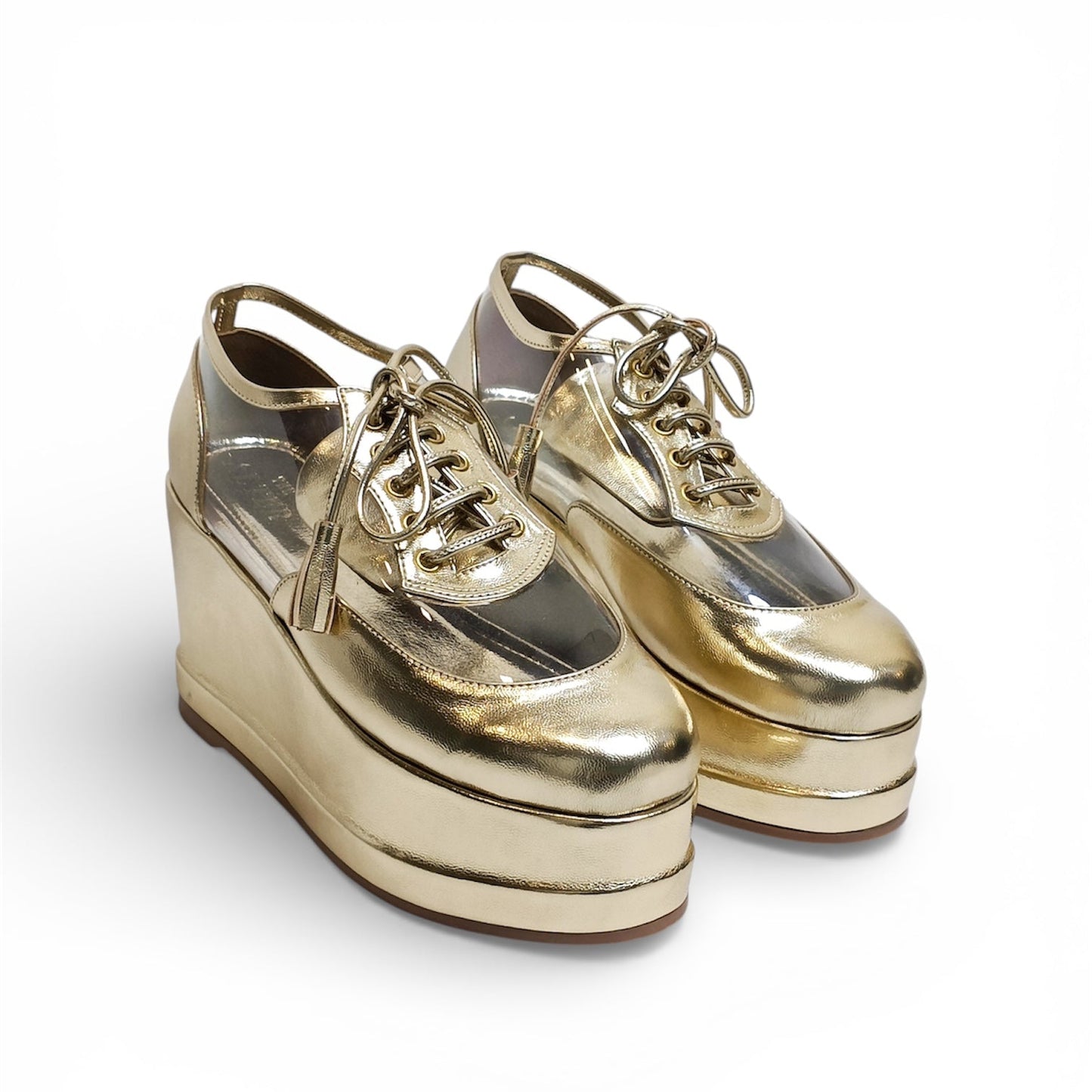 Gold Clear Platform Sneakers