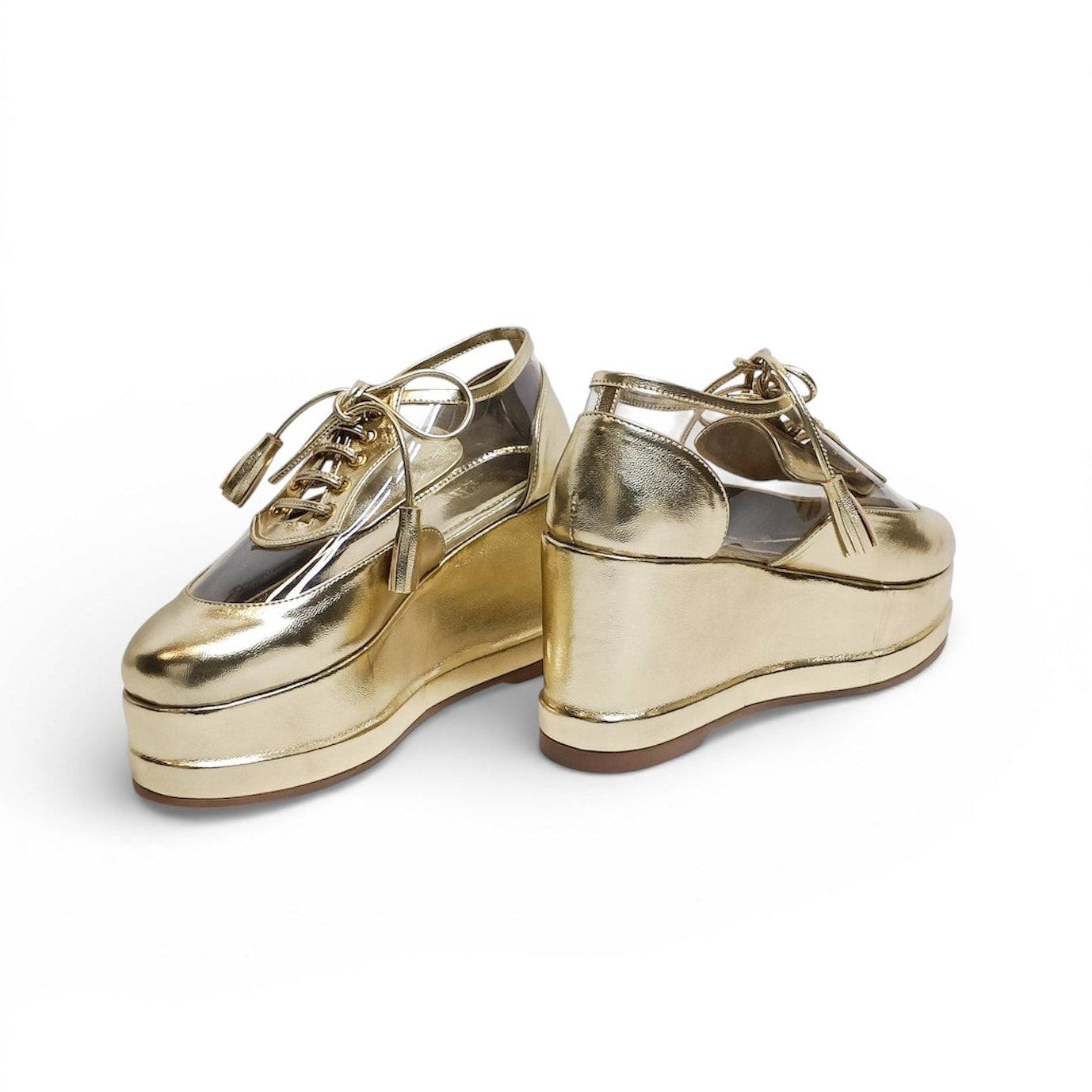 Gold Clear Platform Sneakers
