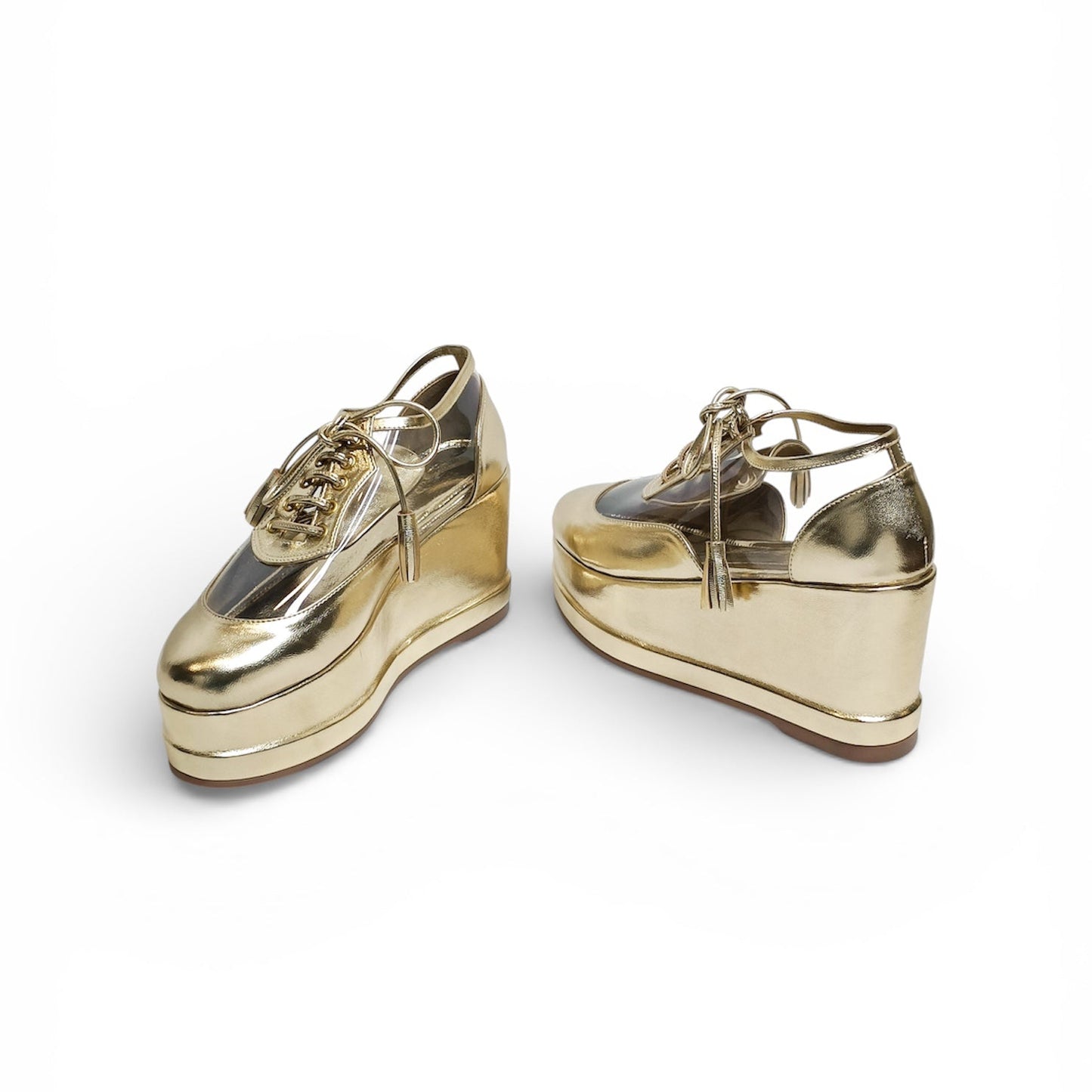 Gold Clear Platform Sneakers