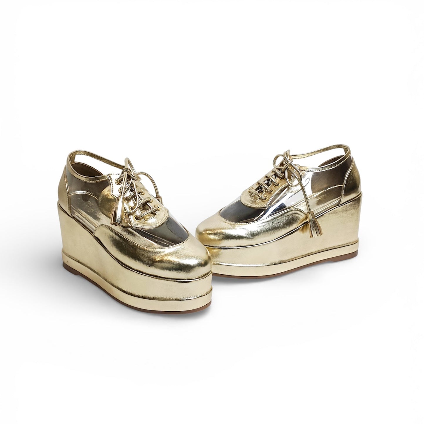 Gold Clear Platform Sneakers