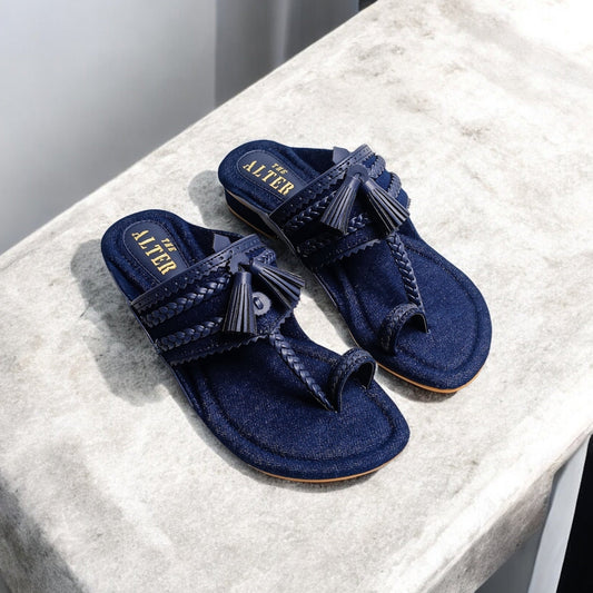 Denim Kohla Flats