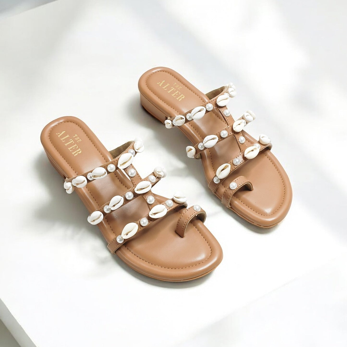 Shell Embellished Flats