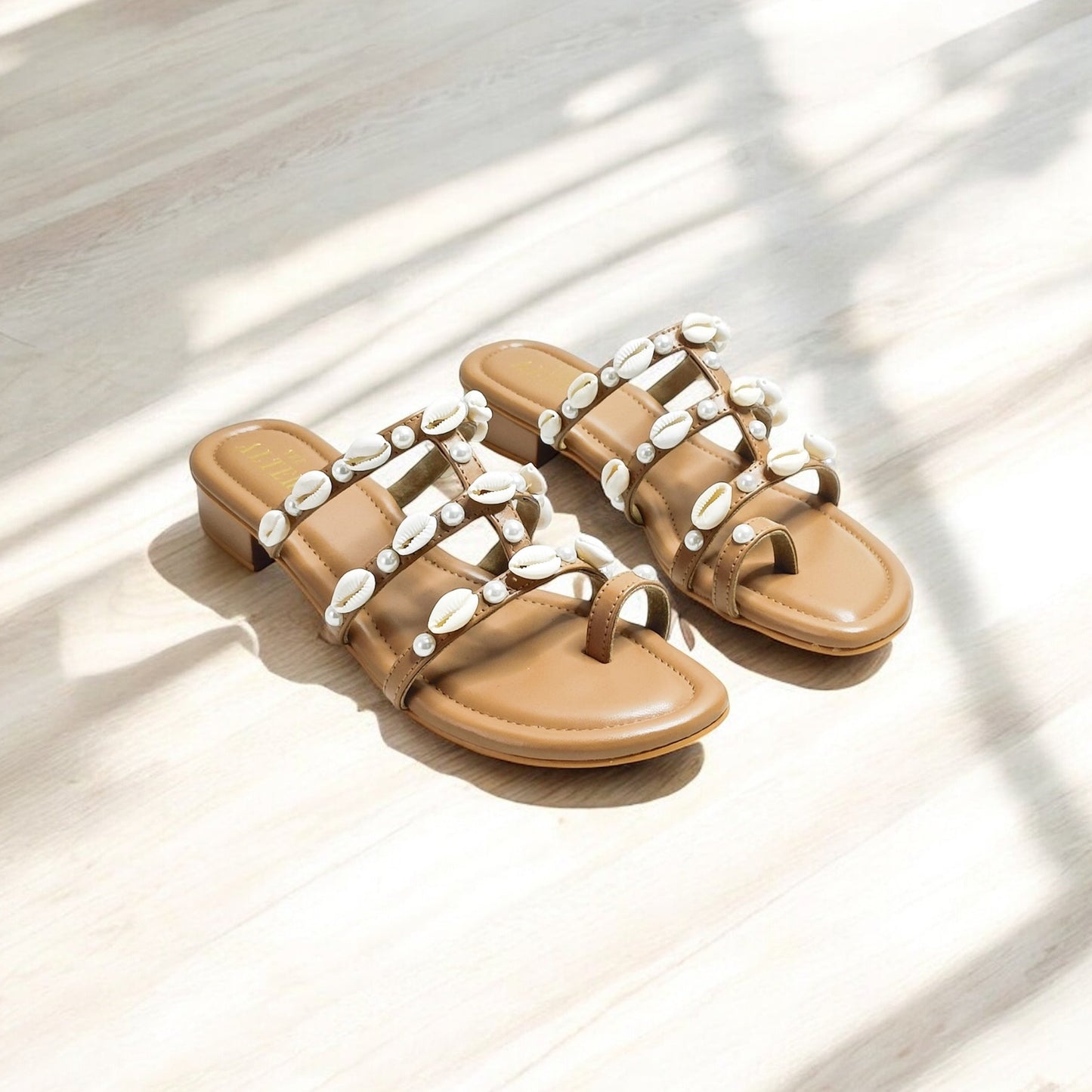 Shell Embellished Flats