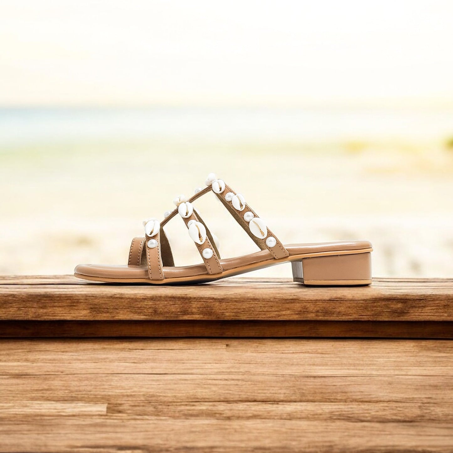 Shell Embellished Flats