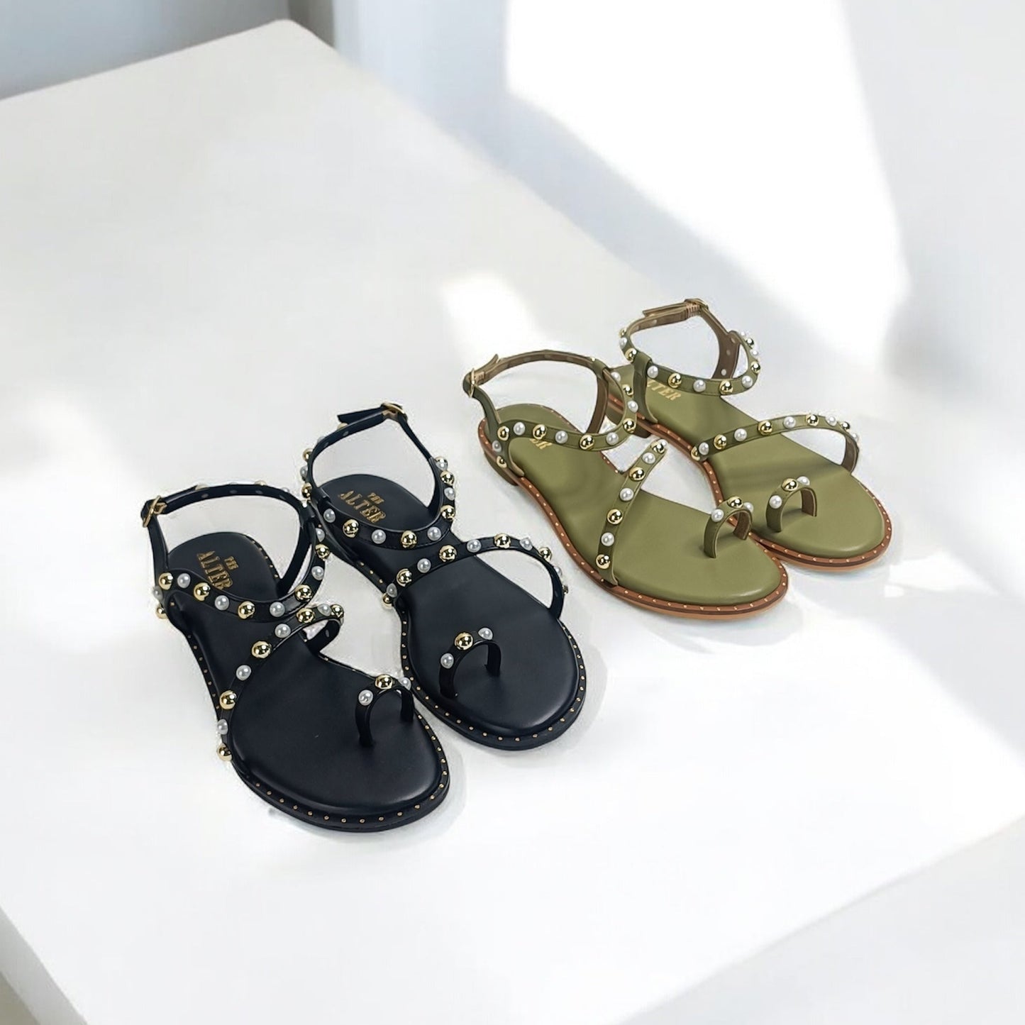 Lola Studded Strappy Flats