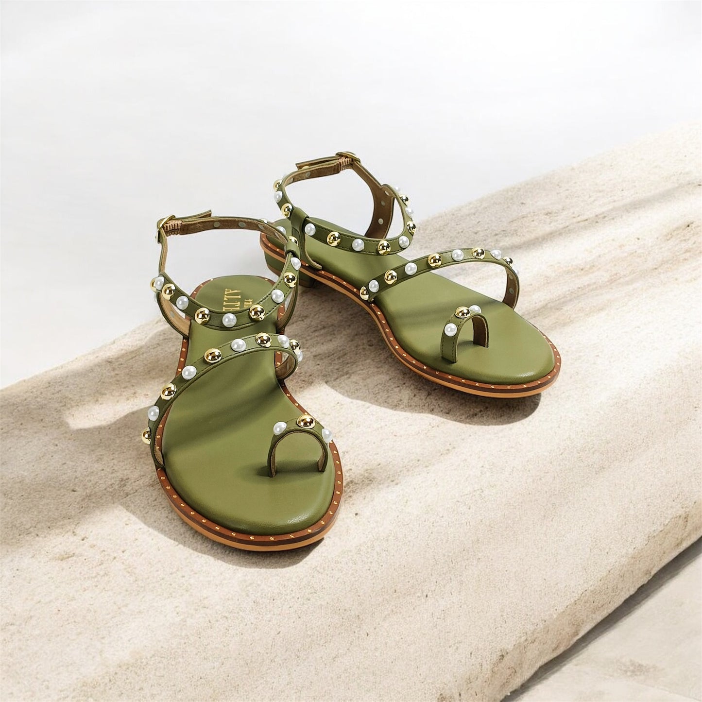 Lola Studded Strappy Flats