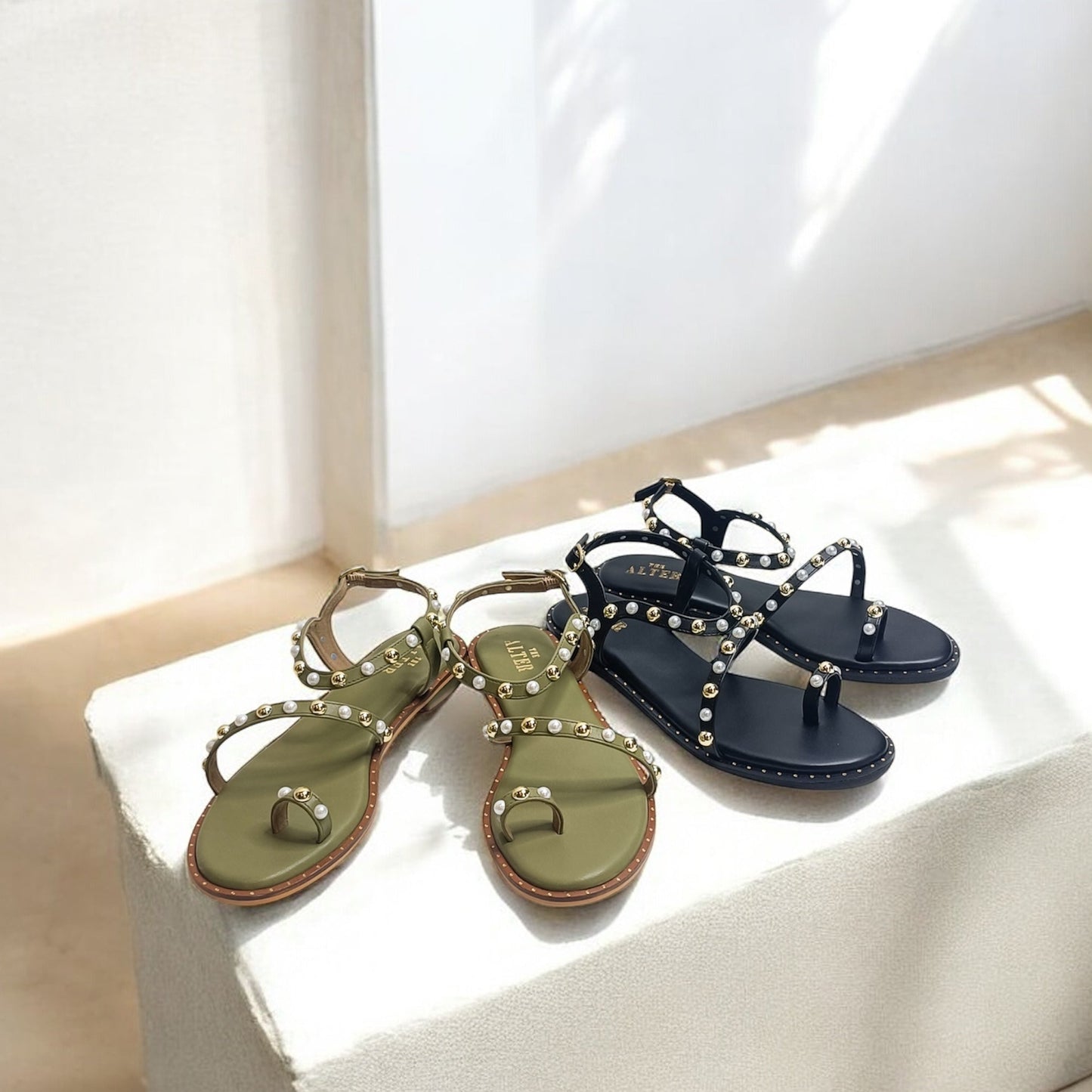 Lola Studded Strappy Flats