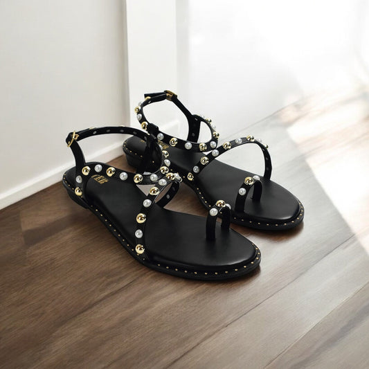 Lola Studded Strappy Flats