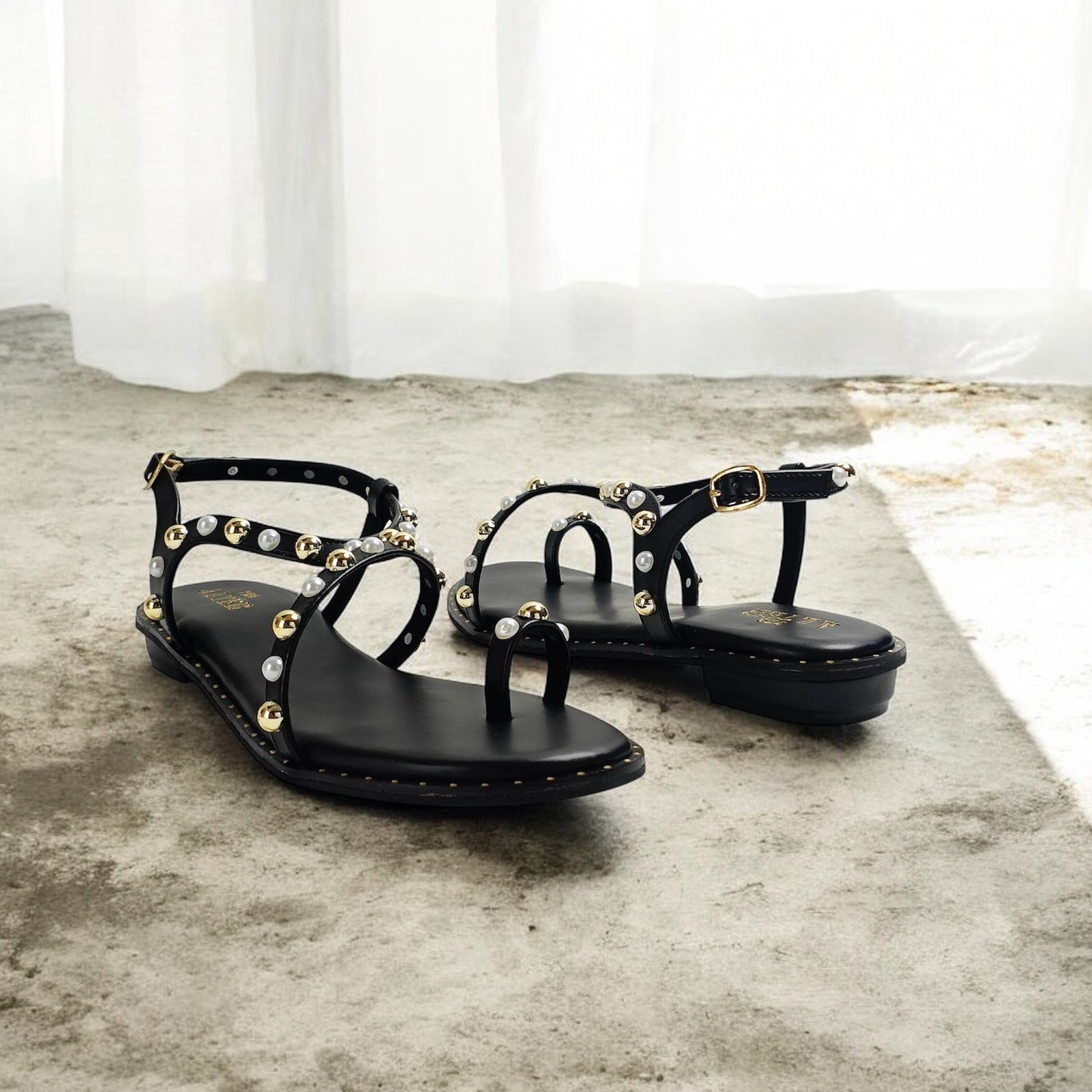 Lola Studded Strappy Flats